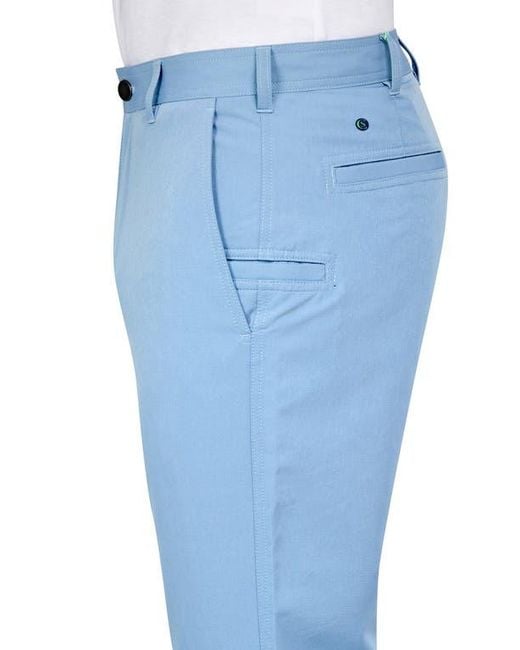 Con.struct Blue Regular Fit Solid Flat Front Recycled Performance Golf Pants for men