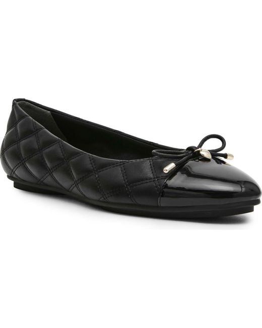 Anne Klein Black Luci Cap Toe Ballet Flat