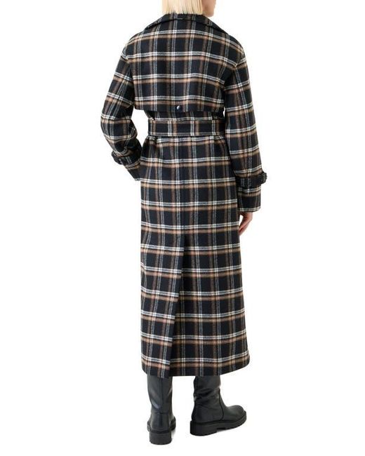 Akris Punto Black Plaid Double Face Wool Blend Trench Coat