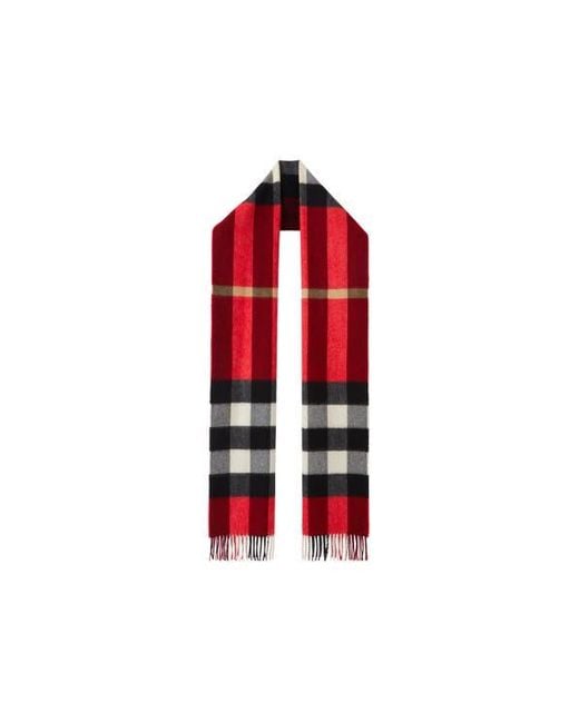 Burberry Red Check Cashmere Scarf