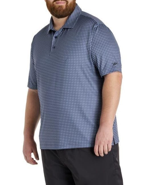 Reebok Blue Big & Tall Basketweave Performance Polo Shirt for men