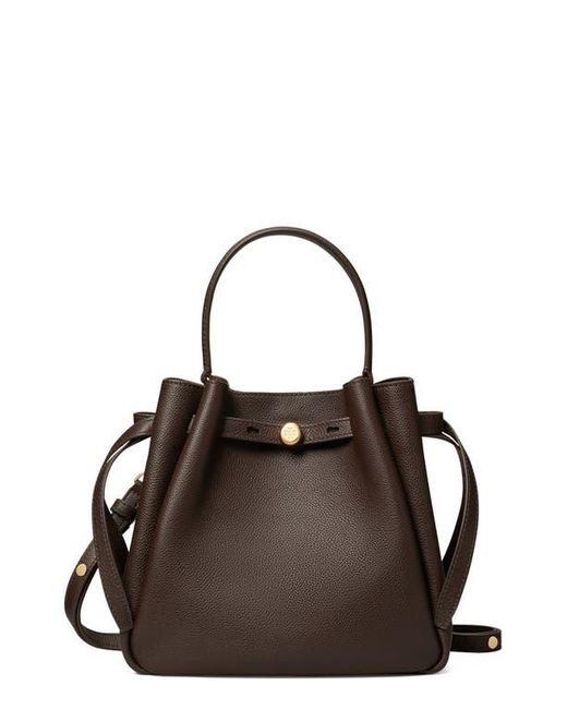 Tory Burch Black Romy Pebble Leather Bucket Bag