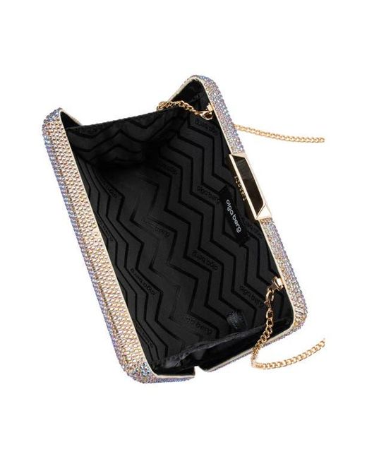 Olga Berg Purple Edith Iridescent Frame Clutch