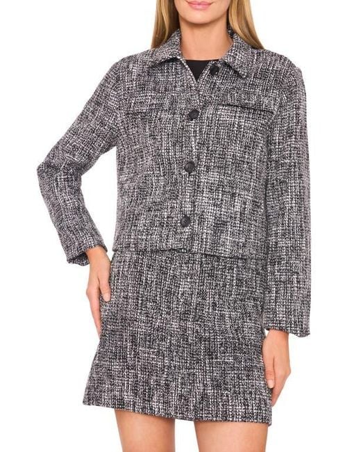 Halogen® Gray Boxy Tweed Jacket