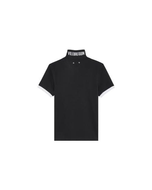 Vilebrequin Black Solid Cotton Polo for men