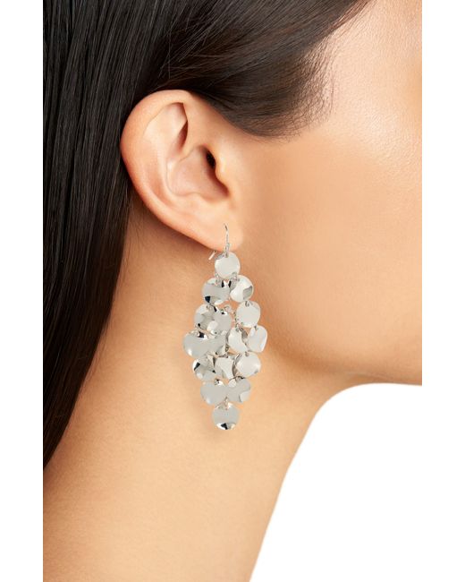 Nordstrom White Disc Chandelier Earrings