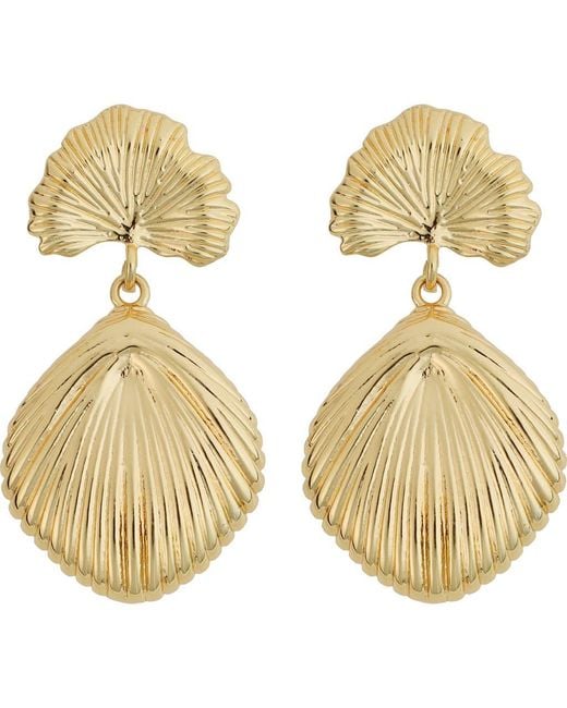 Panacea Metallic Seashell Drop Earrings