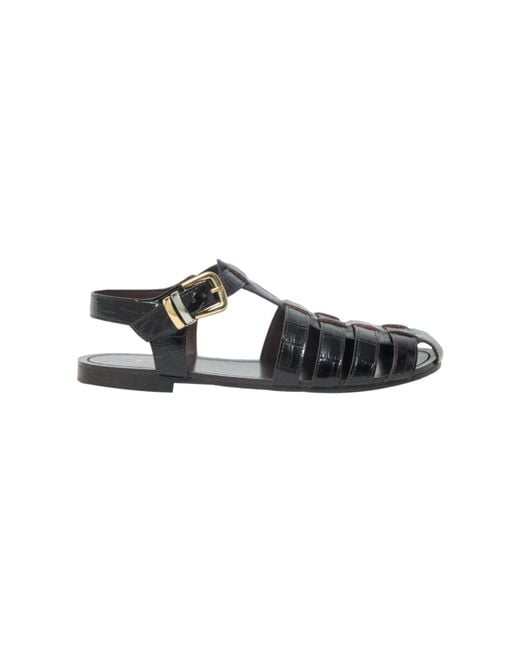 Maje Black Multi-Strap Leather Sandals