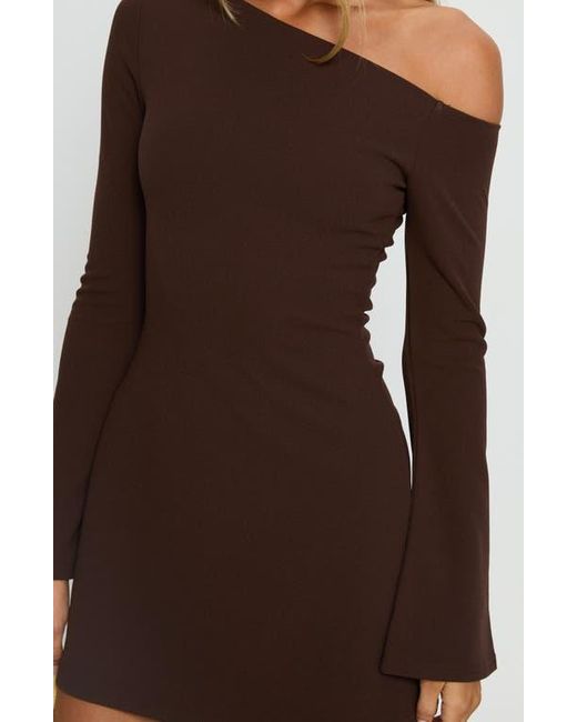 dot maxi dress in brown & ivory dot majorelle Maisie Off-Shoulder Maxi — Chocolate & Blush