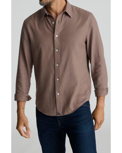 UNTUCKit Brown Veneto Regular Fit Textured Wrinkle Free Cotton Button-Down Shirt for men