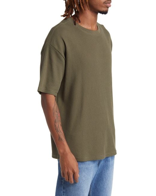 PacSun Green Boxy Waffle Knit T-shirt for men