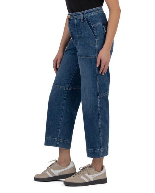 Kut From The Kloth Blue Ashton High Waist Crop Wide Leg Barrel Jeans