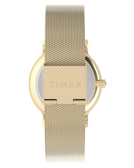 Timex Transcend Mesh Strap Watch, 34Mm in Metallic | Lyst
