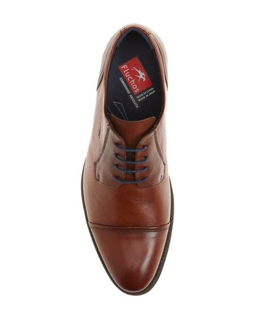 Fluchos Brown Heracles Cap Toe Derby for men