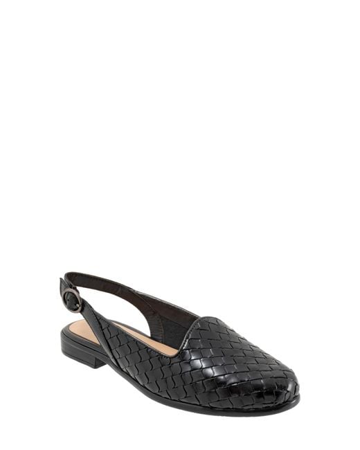 Trotters Black Lea Slingback Flat