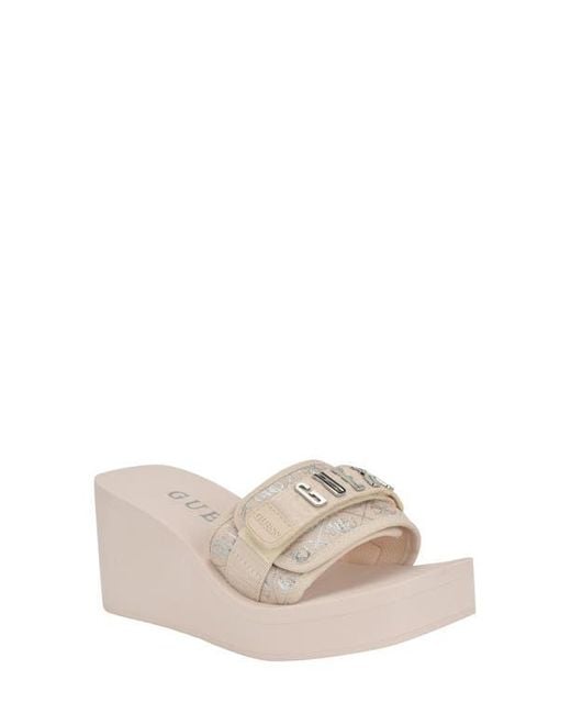 Guess Natural Dellean Platform Wedge Sandal