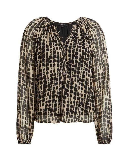 Rails Black Indi Shibori Spot Peasant Top