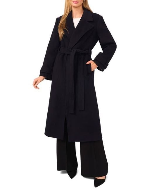 Ted Baker Blue Wool Blend Wrap Coat