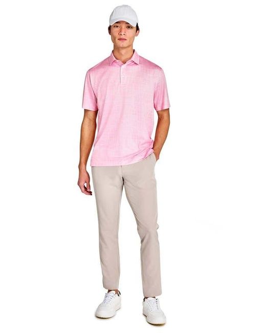 Con.struct Pink Regular Fit Chambray Recycled Performance Golf Polo for men