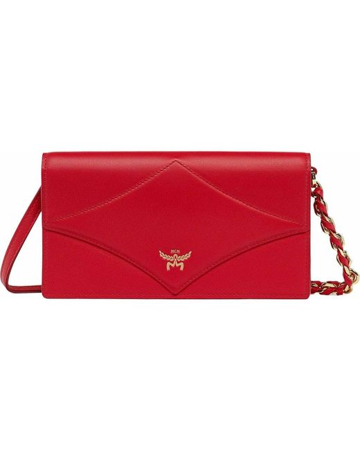 MCM Red Diamond Chain Wallet