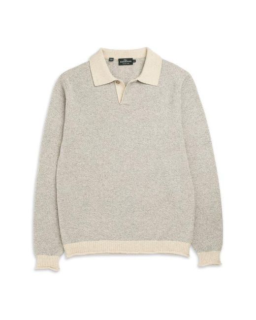 Rodd & Gunn Gray Marlin Cotton & Wool Blend Johnny Collar Sweater for men
