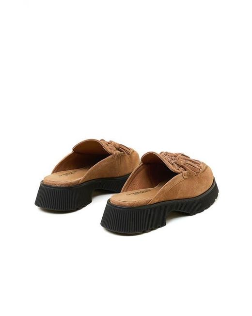 Charlotte Stone Brown Herschel Tasseled Loafer Slide