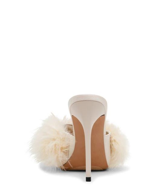 Steve Madden Natural Ashbey Faux Feather Sandal