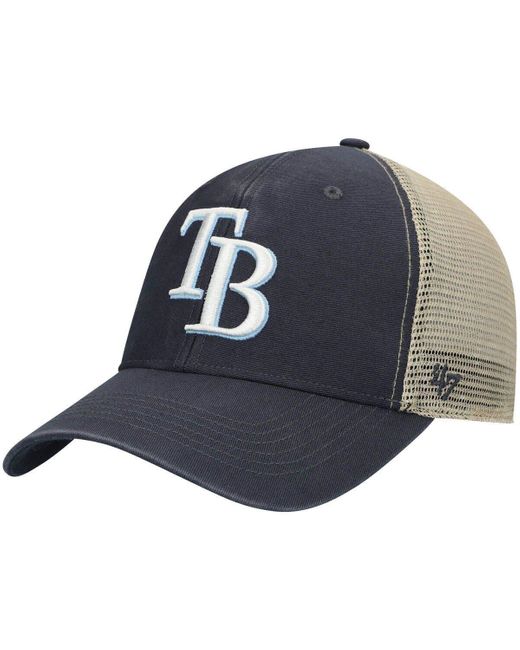 '47 /natural Tampa Bay Rays Flagship Washed Mvp Trucker Snapback Hat At