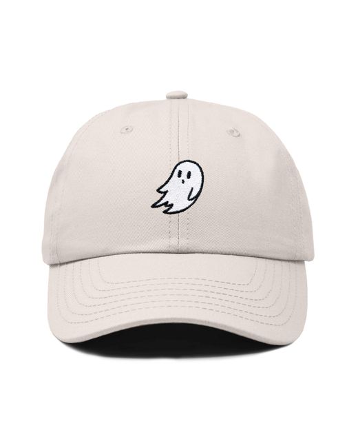 Alix White Ghost Embroidered Low Crown Cap