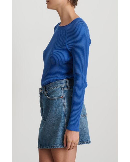 Alex Mill Blue Josie Rib Cotton & Cashmere Sweater