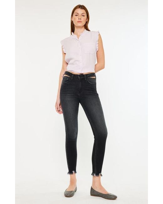 Kancan Gray Tiara High Rise Ankle Skinny Jeans