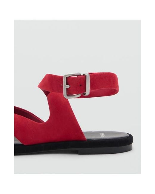 Mango Red Ankle Strap Sandal