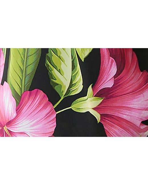 Tommy Bahama Green Grand Villa Floral Print Handkerchief Hem Dress