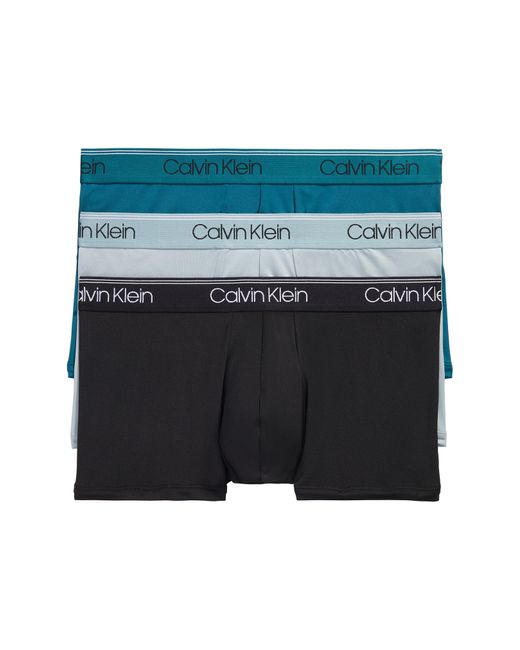 Calvin Klein Blue 3-pack Low Rise Microfiber Stretch Trunks for men