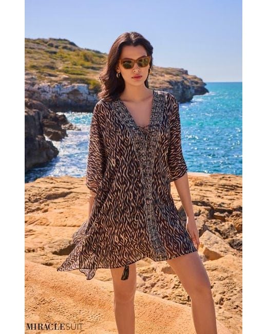 Miraclesuit Brown Topkapi Cover-Up Caftan