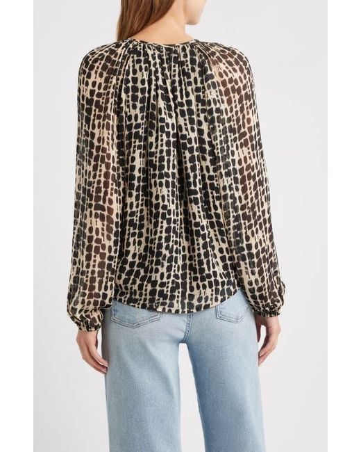Rails Black Indi Shibori Spot Peasant Top