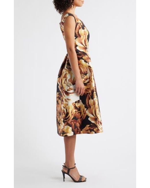 Julia Jordan Floral Off-The-Shoulder Cocktail Dress in Brown | Lyst Julia Jordan Floral Off-The-Shoulder Cocktail Dress in Brown | Lyst