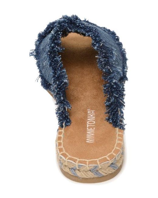 Minnetonka Blue Pepper Espadrille Slide Sandal