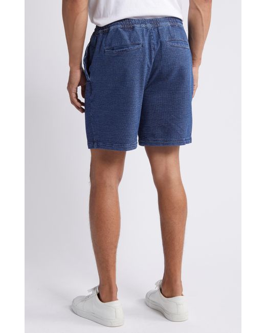 Mavi Blue Clint Elastic Waist Stripe Stretch Cotton Shorts for men