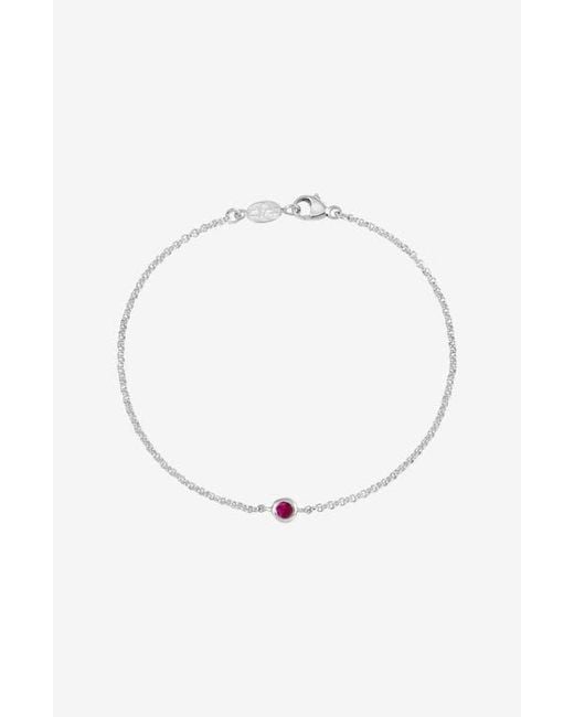 Dower & Hall White Single Ruby Dewdrop Chain Bracelet
