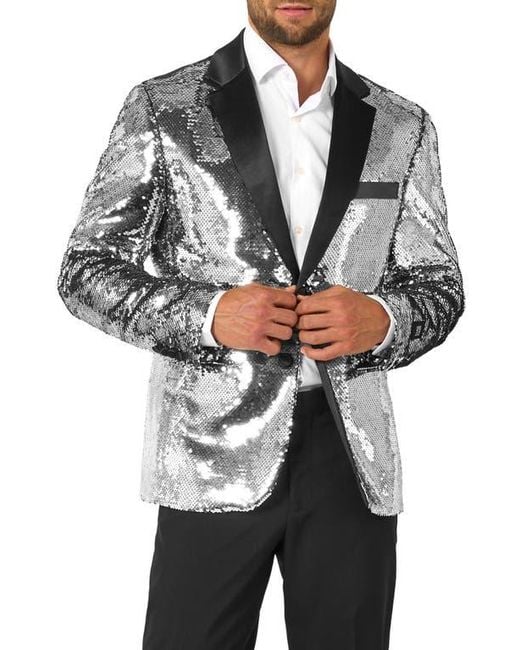 Opposuits Black Shiny Sequin Dinner Jacket for men