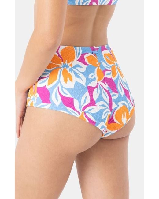 Roxy Blue Topanga Canyon High Waist Bikini Bottoms