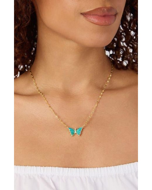 ATHRA LUXE Blue Butterfly Pendant Necklace