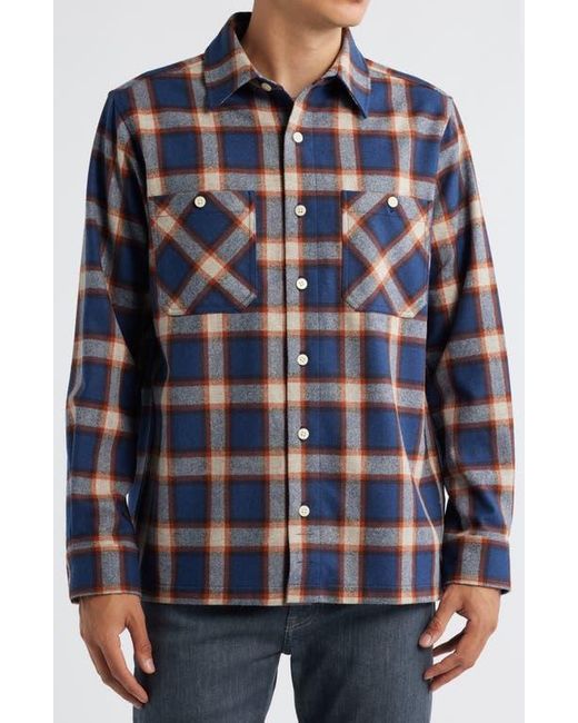 Pendleton Blue Umatilla Wool Button-Up Work Shirt for men