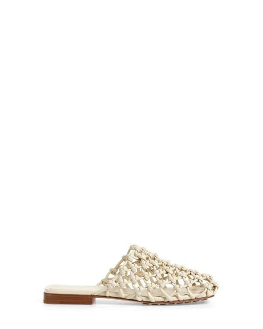 Bottega Veneta White Knotted Weave Mule