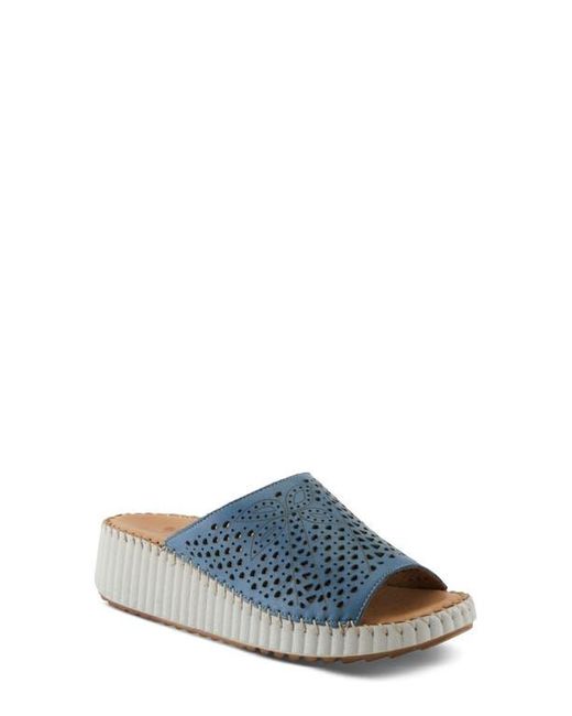 Spring Step Blue Shoes Spring Step Rhydian Wedge Sandal in Blue | Lyst