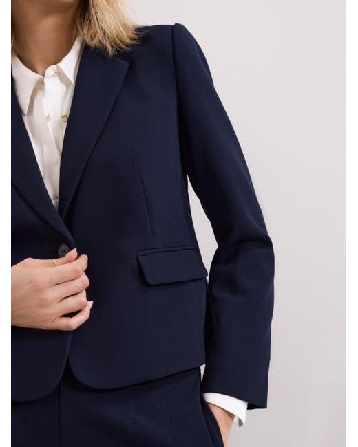 Phase Eight Blue Aubrie Single Button Cropped Blazer