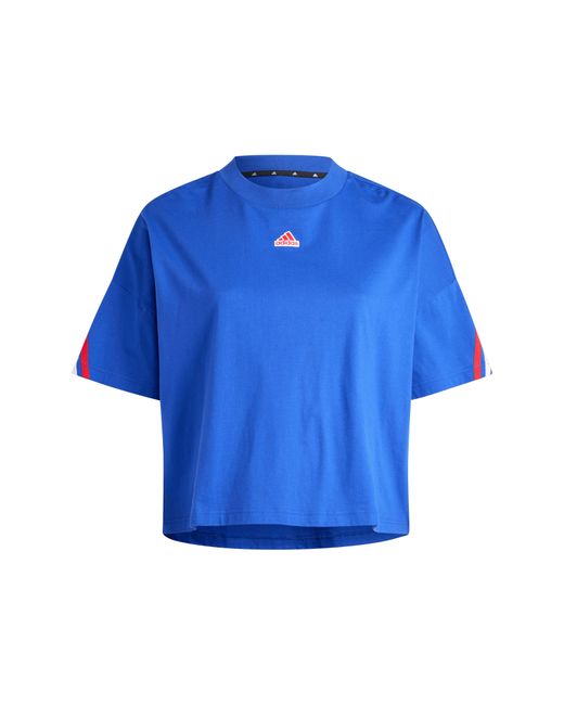 Adidas Blue Future Icons 3-stripes Cotton T-shirt