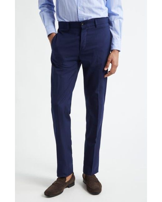 Massimo Alba Blue Slim Fit Flat Front Pants for men