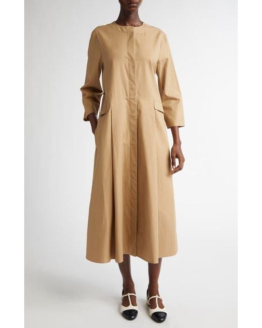 ☆’S Max Mara☆直営店買付☆お洒落Cotton Twill Dress/NORA Max Mara Nora Cotton Twill Dress in Natural | Lyst